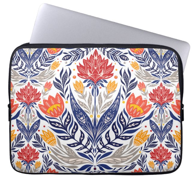 Housse Pour Ordinateur Portable Fleurs folkloriques motif (Devant)