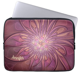 Housse Pour Ordinateur Portable Fleurs fractales modernes abstraites Couleurs de b