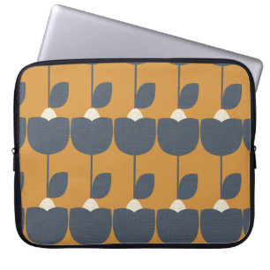 Housse Pour Ordinateur Portable Fleurs modernes rétro : Scandinave Géométrique.