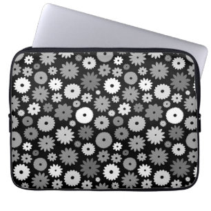 Housse Pour Ordinateur Portable Fleurs monochromes à motif répétitif