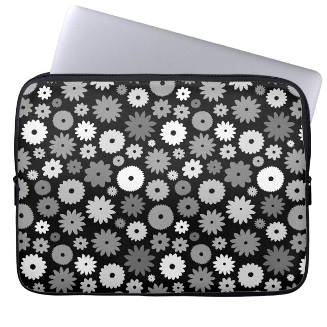 Housse Pour Ordinateur Portable Fleurs monochromes à motif répétitif (Devant)