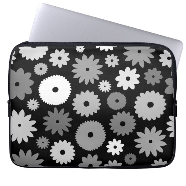Housse Pour Ordinateur Portable Fleurs monochromes grand motif (Devant)