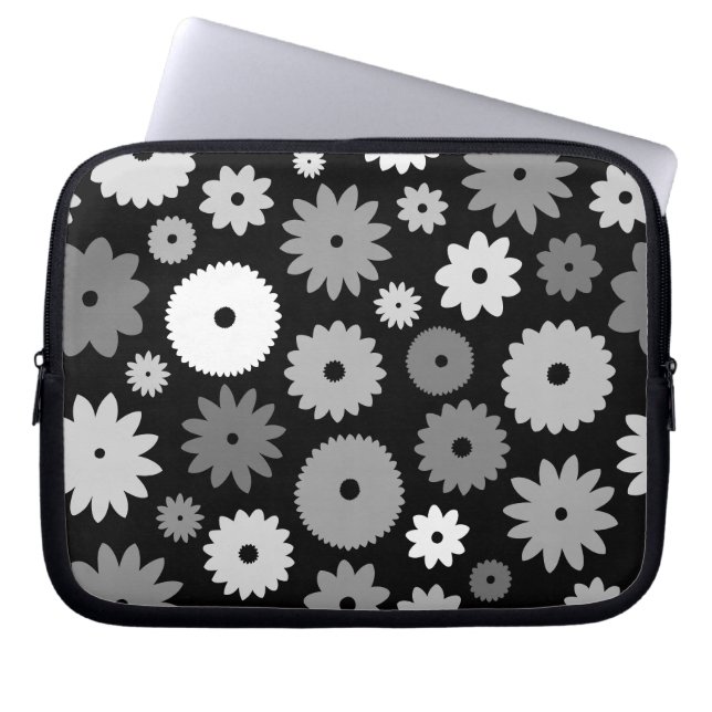 Housse Pour Ordinateur Portable Fleurs monochromes grand motif (Devant)