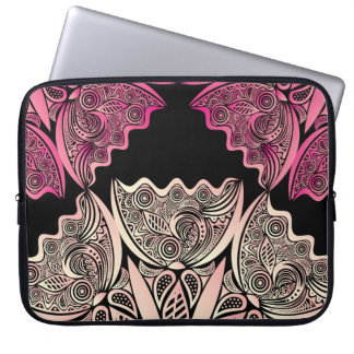 Housse Pour Ordinateur Portable Fleurs motif de la nature, illustration vintage.