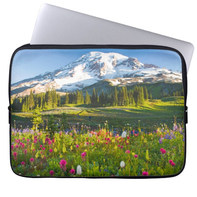 Housse Pour Ordinateur Portable Fleurs | Mt. Rainier Fleurs sauvages (Devant)