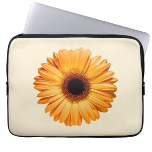 Housse Pour Ordinateur Portable Fleurs Orange Gerbera