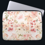 Housse Pour Ordinateur Portable Fleurs printanières florissantes<br><div class="desc">Modèle floral sur arrière - plan blanc. L'idée cadeau romantique parfaite. Cliquez sur le bouton Customiser pour modifier les polices,  déplacer le texte et customiser davantage votre conception.</div>