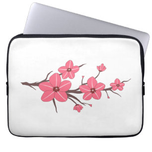 Housse Pour Ordinateur Portable Fleurs rose cerise motif !