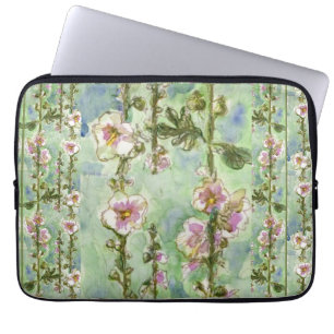 Housse Pour Ordinateur Portable Fleurs rose pâle et vert doux pour ordinateur port