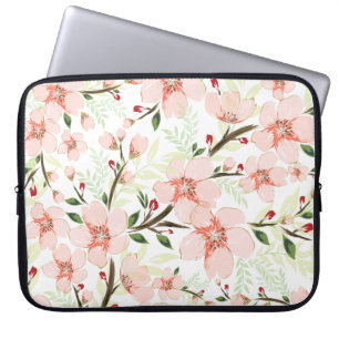 Housse Pour Ordinateur Portable Fleurs roses