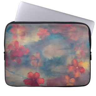 Housse Pour Ordinateur Portable Fleurs roses atténuées