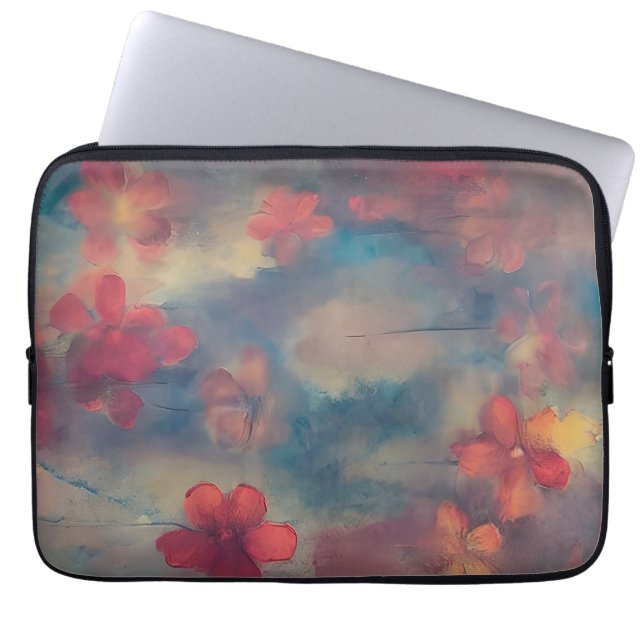 Housse Pour Ordinateur Portable Fleurs roses atténuées  (Devant)
