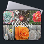 Housse Pour Ordinateur Portable Fleurs roses Cactus Photo Collage Fleur Script<br><div class="desc">Brillamment rouge, jaune et orange roses et vert luxuriant, aqua et cactus noirs crient chauds, les jours d'été. Profitez des fleurs et de l'atmosphère paisible d'un jardin animé chaque fois que vous utilisez cette étonnante collection de photos colorées en néoprène. Cette pochette pour ordinateur portable est disponible en trois tailles...</div>