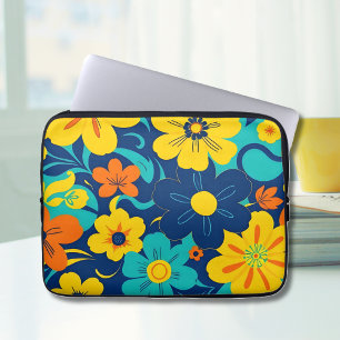 Housse Pour Ordinateur Portable Fleurs Rush Colorées-Dopamine Style-Retro