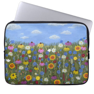 Housse Pour Ordinateur Portable Fleurs sauvages avec des marguerites