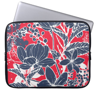 Housse Pour Ordinateur Portable Fleurs vintages Creusées À La Main, Motif Élégant.