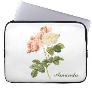 Housse Pour Ordinateur Portable Fleurs vintages monogramme personnalisées Manches