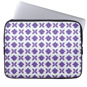 Housse Pour Ordinateur Portable Fleurs violettes sur fond clair