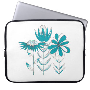 Housse Pour Ordinateur Portable Fleurs Whimsical