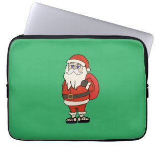 Housse Pour Ordinateur Portable Flip Flops de Noël du Père Noël