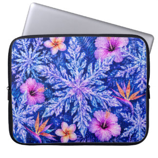 Housse Pour Ordinateur Portable Flocons de neige hivernaux tropicaux