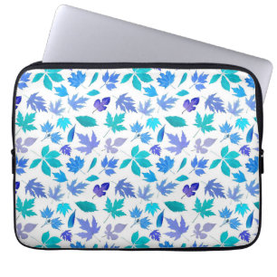 Housse Pour Ordinateur Portable Floral Blue Flowers Design Motif-36566