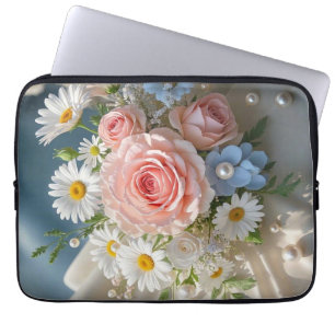 Housse Pour Ordinateur Portable Floral Elégance intemporelle rencontre romance mur