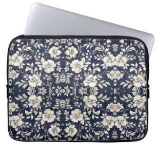 Housse Pour Ordinateur Portable Floral en bleu