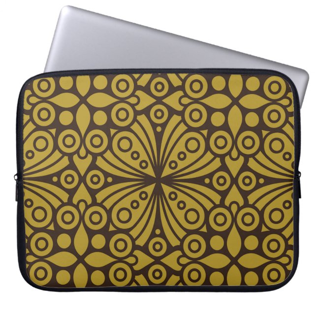 Housse Pour Ordinateur Portable Floral Indien Motif Layeredabstract, art, maison d (Devant)