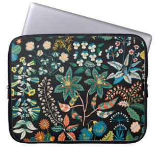 Housse Pour Ordinateur Portable Floral Lumineux : Botanique Aléatoire Sans Seamles