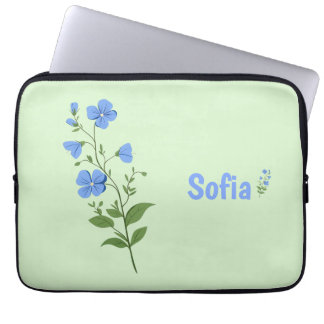 Housse Pour Ordinateur Portable Floral modern daisy blue girly elegant stylish