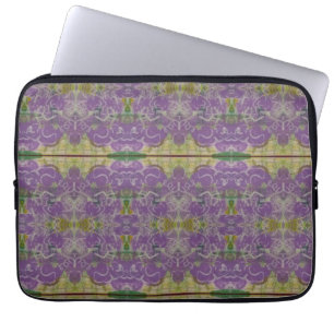 Housse Pour Ordinateur Portable Floral pourpre et vert