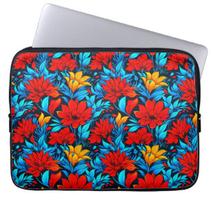 Housse Pour Ordinateur Portable Floral Rouge jaune Fleurs Motif-13075