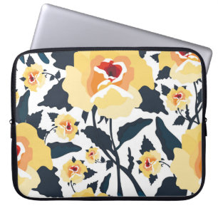 Housse Pour Ordinateur Portable Floral sans couture motif avec roses. texti sans c