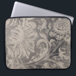 Housse Pour Ordinateur Portable Floral vieilli<br><div class="desc">Floral II vieilli par Vision Studio. Motif de motifs fleuris défraîchis,  à l'ancienne.</div>