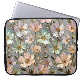Housse pour ordinateur portable florale motif fleu