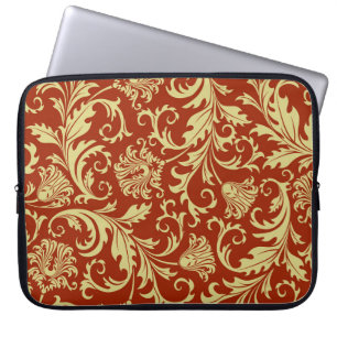 Housse Pour Ordinateur Portable Floraux rétro : arrière - plan motif vintage.