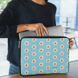 Housse Pour Ordinateur Portable Flore bleu chic