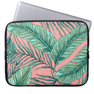 Housse Pour Ordinateur Portable Flore de la jungle tropicale : Palm Feuille Motif