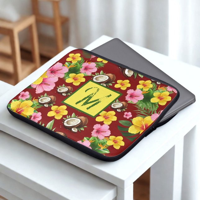Housse Pour Ordinateur Portable Flore rouge (Créateur téléchargé)