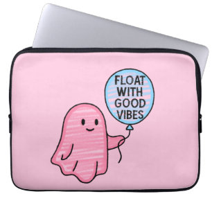 Housse Pour Ordinateur Portable Flotte avec de bonnes vibes joli design boo mignon