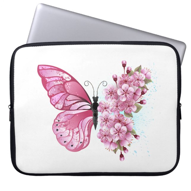 Housse Pour Ordinateur Portable Flower Butterfly (Devant)