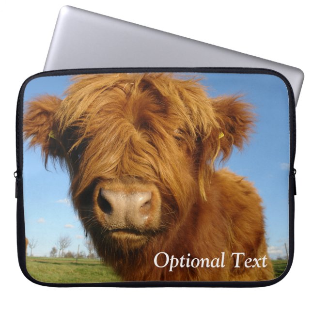 Housse Pour Ordinateur Portable Fluffy Scottish Highland Cow (Devant)