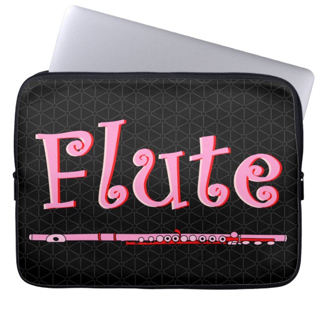 Housse Pour Ordinateur Portable Flûte rose (Devant)
