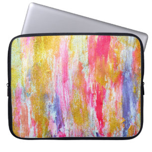 Housse Pour Ordinateur Portable Flux Abstraits de peintures au mur. Texte moderne