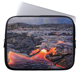 Housse Pour Ordinateur Portable Flux de lave chaude rouge Kilauea