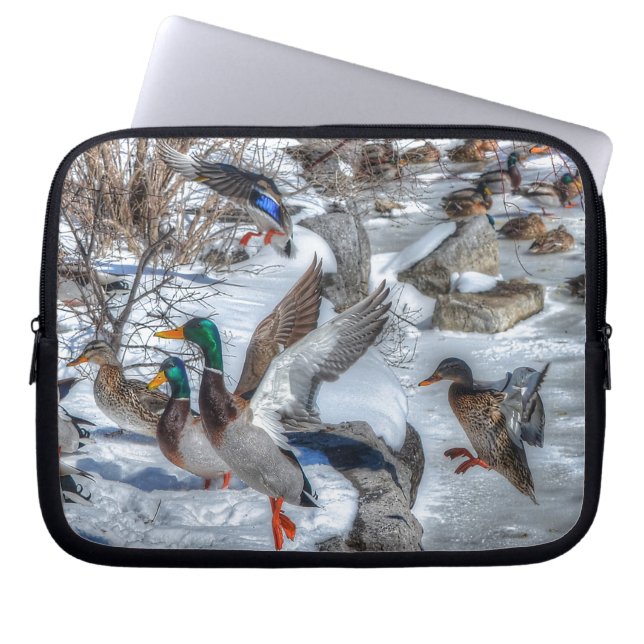 Housse Pour Ordinateur Portable Flying Mallard Ducks Wildlife Don (Devant)