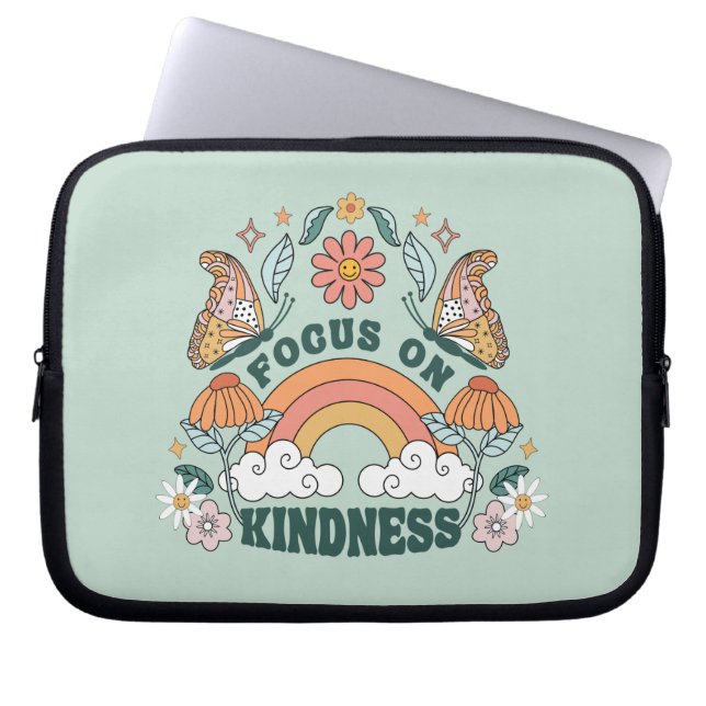 Housse Pour Ordinateur Portable Focus on Kindness Groovy Graphic (Devant)