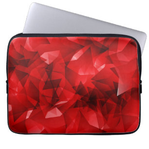 Housse Pour Ordinateur Portable Fond de cristal géométrique abstrait rouge