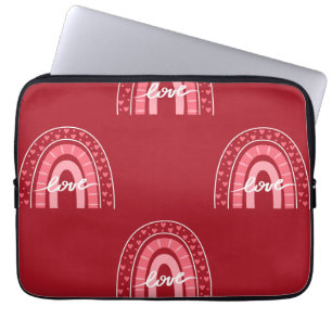 Housse Pour Ordinateur Portable Fond de la Saint-Valentin avec cœurs d'amour
